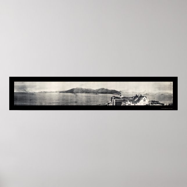 Póster Foto de buques de la Marina Golden Gate de 1908 (Frente)