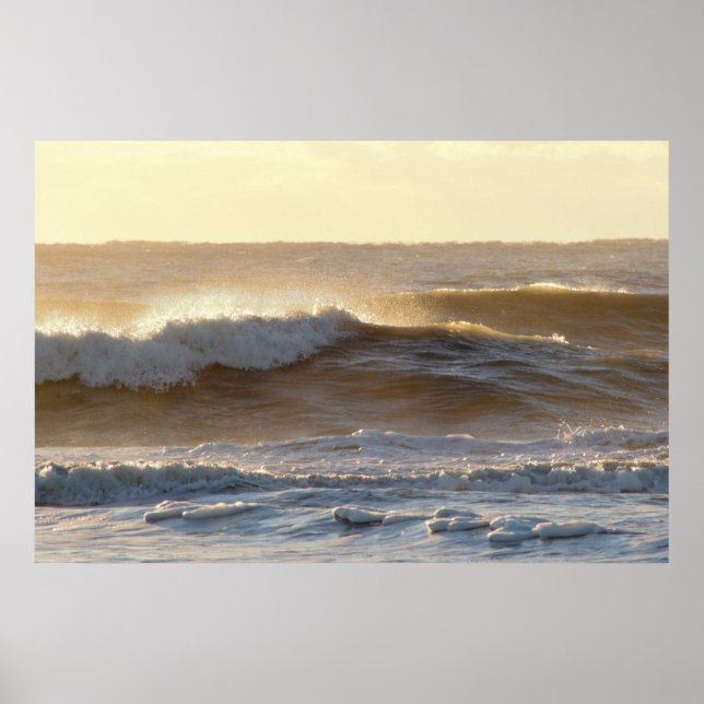 Póster Foto de caída de olas de luz solar (Frente)