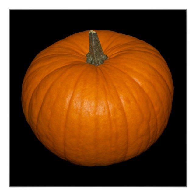 Póster Foto de calabaza en fondo negro (Anverso)