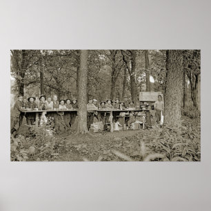 Póster Foto de campamento de boy scout de 1920