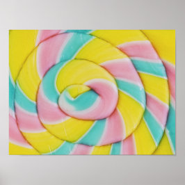 Póster Foto de caramelo espiral arcoíris pastel