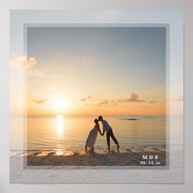 Póster Foto de casamiento Minimalista simple y moderno (Frente)