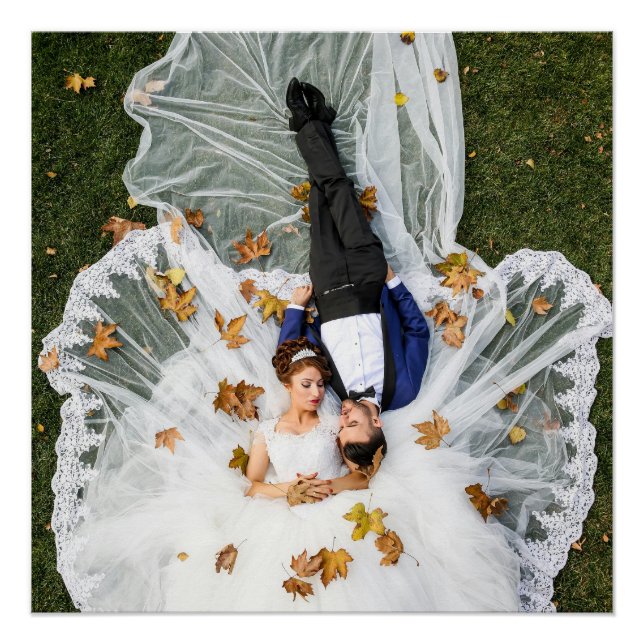 Póster Foto de casamiento personalizado (Anverso)