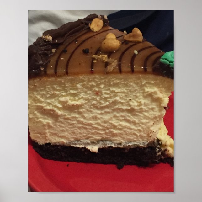 Póster Foto de Cheesecake con mantequilla de cacahuete (Frente)