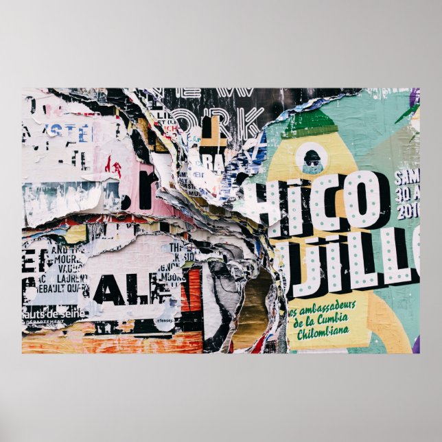 Póster Foto de cierre de papeles rotos (Frente)