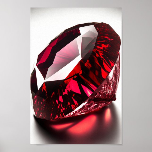 Póster Foto de cierre macro de Ruby gemstone (Frente)