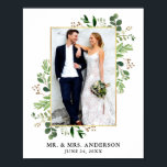 Póster Foto de color de agua Eucalyptus Greenery Gold enm<br><div class="desc">Acuarela Eucalyptus Greenery Boda de marcos dorados Poster de foto - Madera de campo rústico</div>