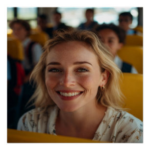 Póster Foto de conductor de autobús escolar personalizada