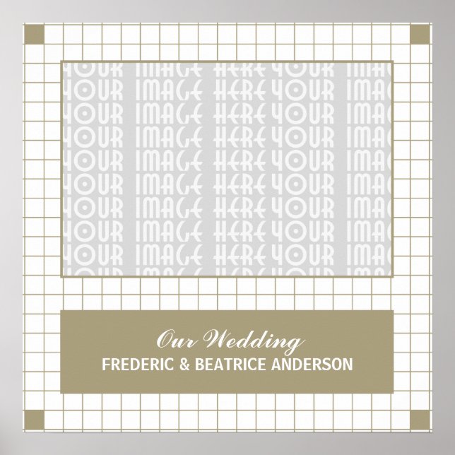 Póster Foto de cuadrícula marrón (Frente)