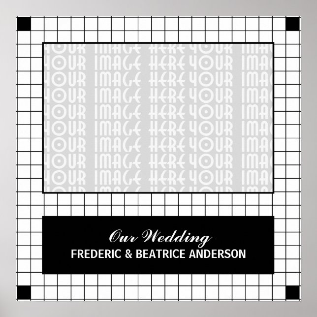 Póster Foto de cuadrícula negra (Frente)