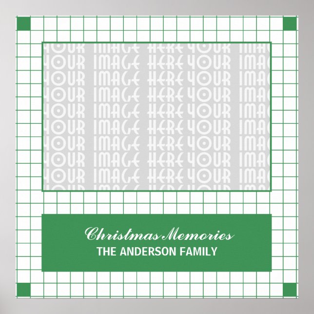 Póster Foto de cuadrícula verde (Frente)