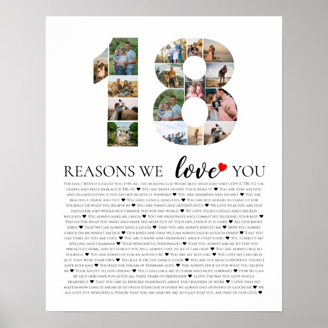 Póster foto de cumpleaños 18 razones adultas por las que  (Frente)