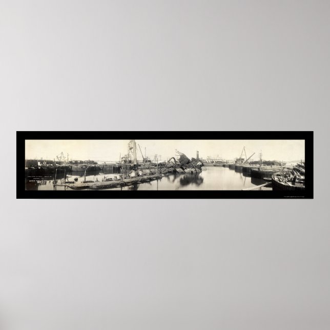 Póster Foto de destrucción principal de USS 1911 (Frente)