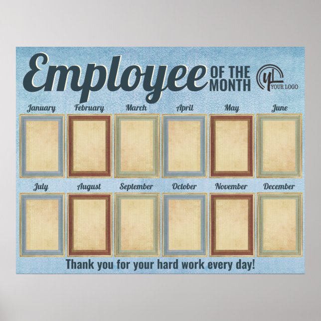 Póster Foto de empleado de la pantalla de reconocimiento  (Frente)