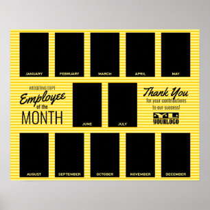 Póster Foto de empleado de stripes del mes de reconocimie