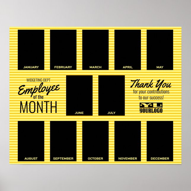 Póster Foto de empleado de stripes del mes de reconocimie (Frente)