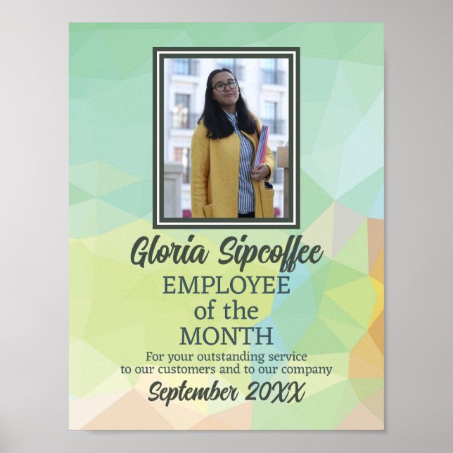 Póster Foto de empleado moderno del premio mensual (Frente)