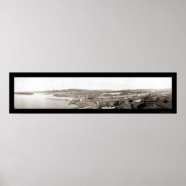 Póster Foto de entrada al canal de Panamá 1913 (Frente)