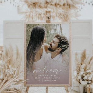 Póster Foto de escritura moderna Rótulo Boda rosa Rubor