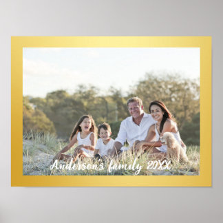 Póster Foto de Familia con Borde Dorado