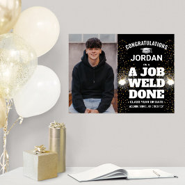 Póster Foto De Felicitaciones A Los Graduados Por Un Trab