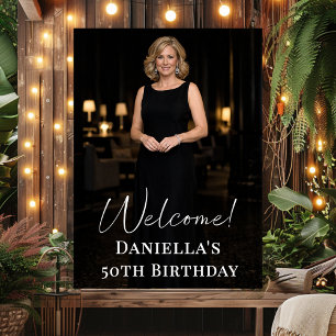 Póster Foto de fiesta de cumpleaños elegante bienvenida