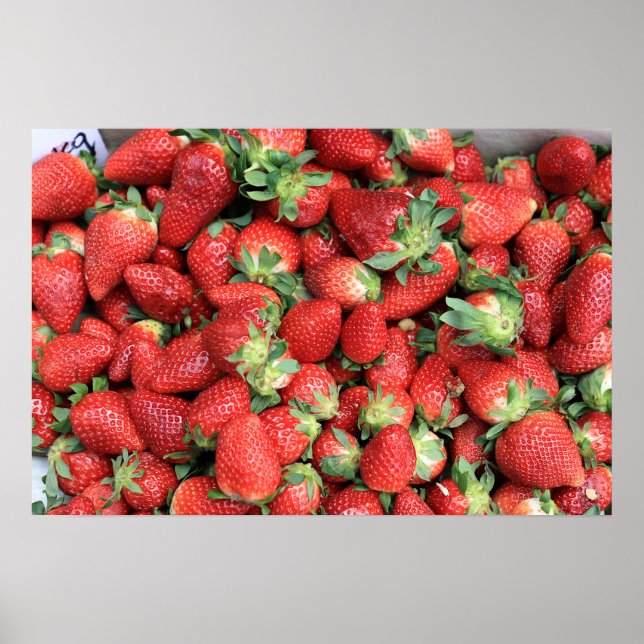 Póster Foto de Fresas de Jugo Rojo (Frente)