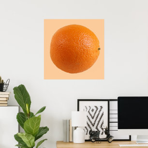 Póster Foto de fruta fresca naranja redonda