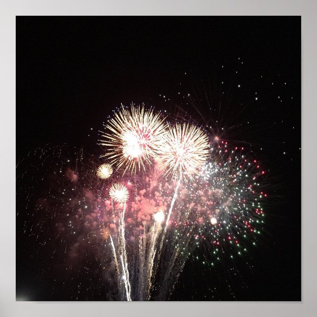 Póster Foto de fuegos artificiales (Frente)