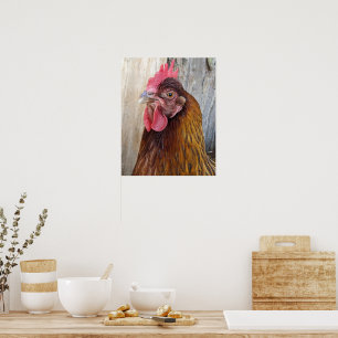 Póster Foto de gallina roja