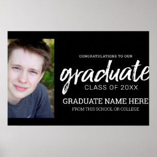 Póster Foto de Graduación - Clase de Graduados Negros