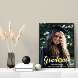 Póster Foto de graduación de guión simple de girasol