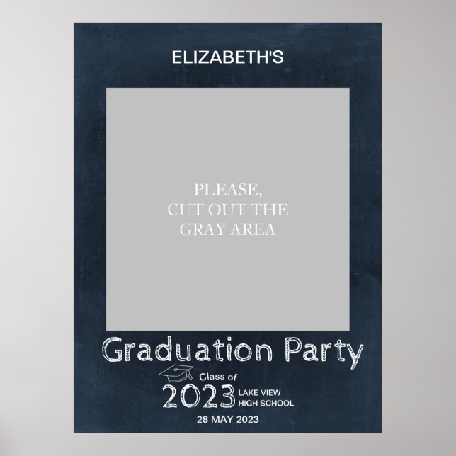 Póster Foto de graduación de la escuela secundaria de Cha (Frente)