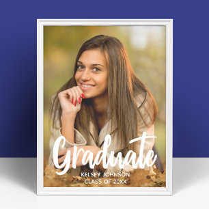 Póster Foto de graduación personalizada con letra negrita