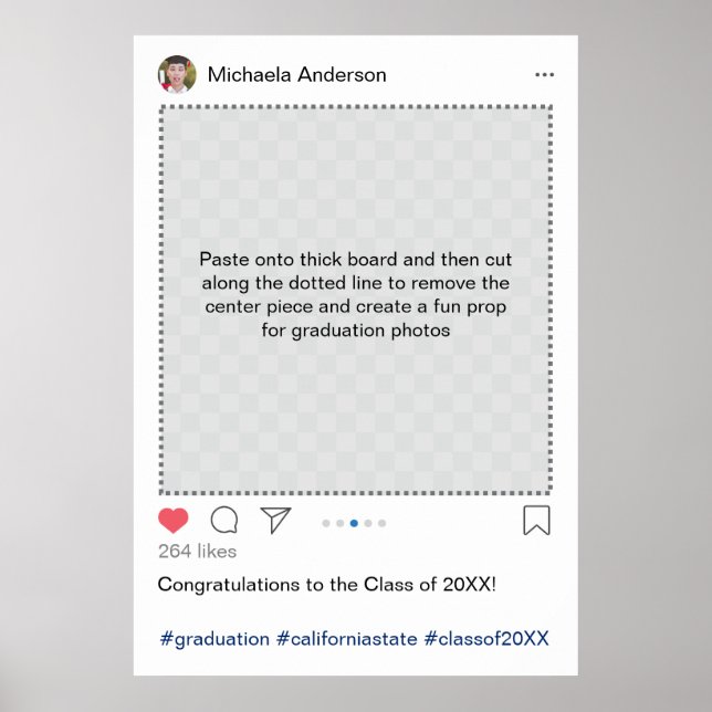 Póster Foto de graduación personalizada en Instagram (Frente)