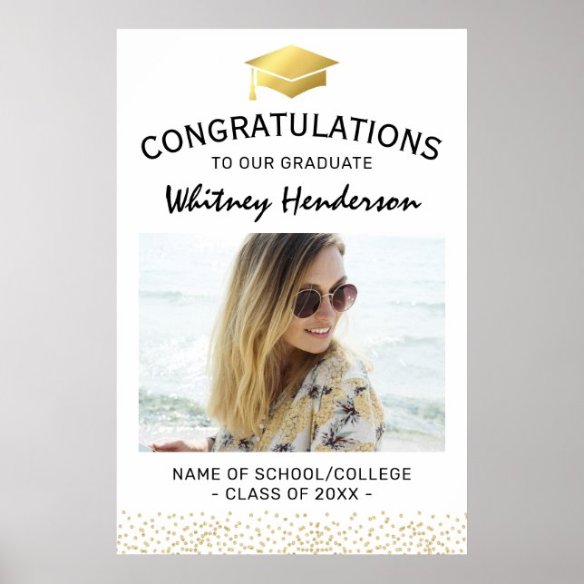 Póster Foto de graduado de felicitaciones 2025 (Frente)