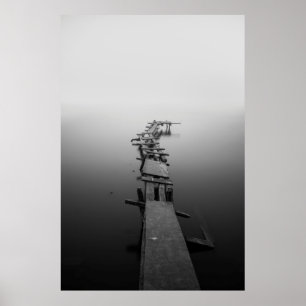 PÓSTER FOTO DE GRAYSCALE DE DOCK
