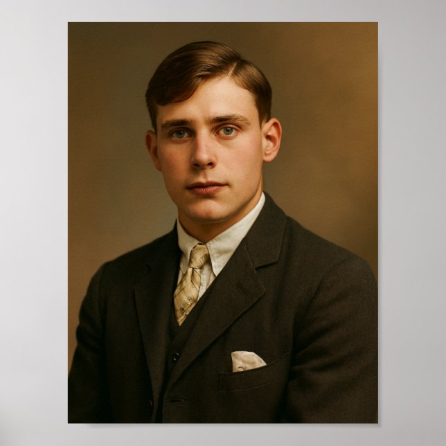 Póster Foto de hombre vintage (Frente)