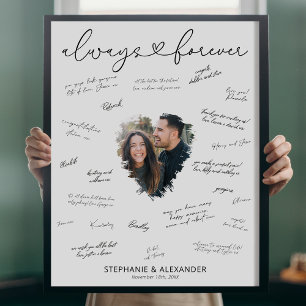 Póster Foto de invitado con firma de boda