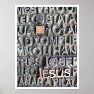 Póster Foto de Jesús Sagrada Familia de la placa de