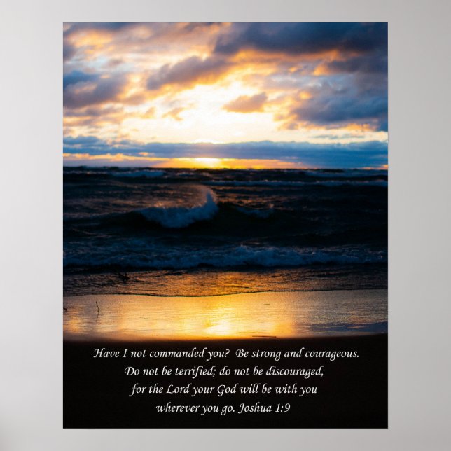 Póster Foto de Joshua 1:9 puesta de sol (Frente)