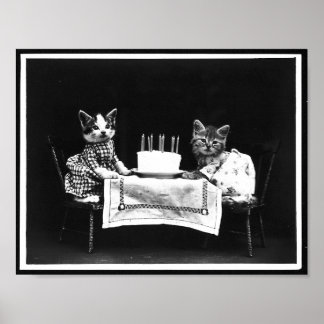 Póster Foto de la Antigüedad del Pastel de Cumpleaños