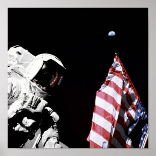 Póster Foto de la bandera de los astronautas de la NASA A