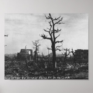 Póster Foto de la bomba atómica de WWII de Hiroshima