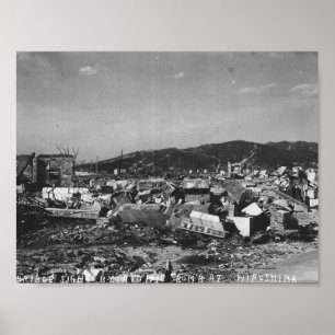 Póster Foto de la bomba atómica de WWII de Hiroshima