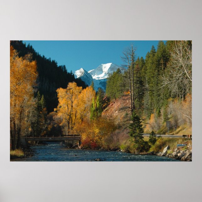 PÓSTER FOTO DE LA CAÍDA DE LA MONTAÑA ROCKY (Frente)