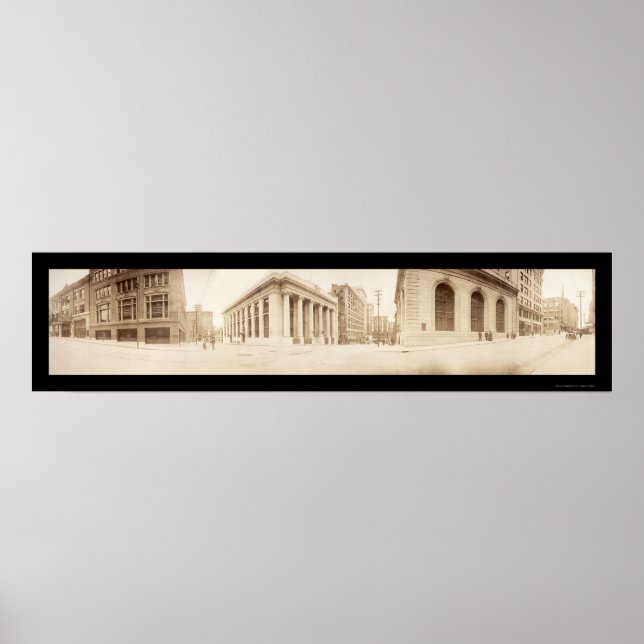 Póster Foto de la calle 10 de Kansas City, 1909 (Frente)