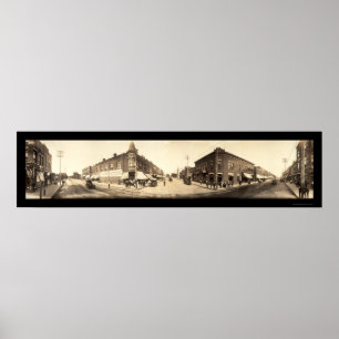 Póster Foto de la calle Oelwein Iowa, 1907