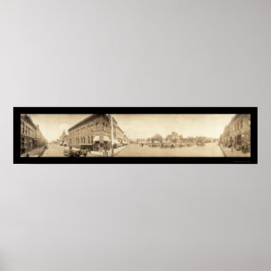 Póster Foto de la calle Red Oak IA 1908