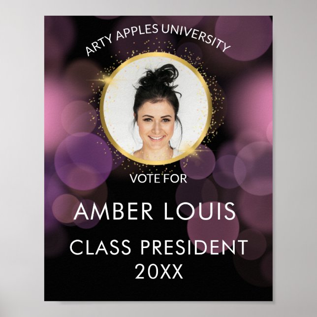 Póster foto de la campaña electoral de elección estudiant (Frente)